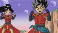 The Saiyan Heroine and Hero prepare to transform