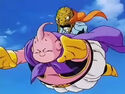 Majin Buu flying with Babidi on his back