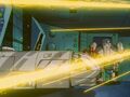 Pan uses an energy attack to blast a door open on M-2
