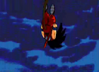 Kid Goku falling down to the ground