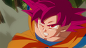 Super Saiyan God Goku attacks
