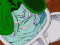 Zarbon smiles after pummeling Vegeta