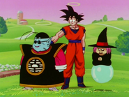 Uranai Baba se compromete en transportar a Goku a la Tierra.