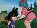 Bulma tells Goku about the Dragon Radar