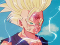 Super Saiyan 2 Gohan staring darkly at Cell