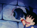 Goku can only make a small hole to Pilaf's prison