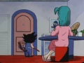 Arale poster in Bulma's Capsule House in "The Emperor's Quest"