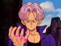 Future Trunks touches Cell's ooze