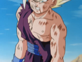 Censored image of Gohan's broken arm with blood removed