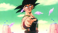 Bardock seeing his grown-up son in a vision