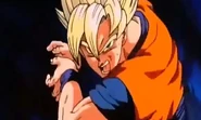 Goku charges a Kamehameha