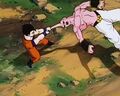 Gohan uses the Dragonthrow on Super Buu