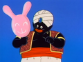 Mr. Popo ready to pop the balloon