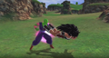 Raditz uses Behind You! as a normal attack in Raging Blast 2