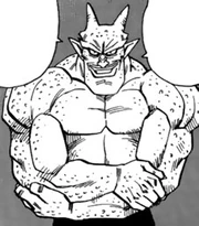 Dragon-man Gibachi taunting Isaza