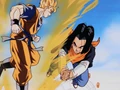 Future 17 attempts the attack on Future Gohan in The History of Trunks
