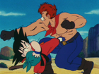 Goku kicks Colonel Silver in the stomach