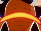 Raditz's tail glows before he uses it to hit Krillin