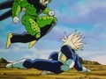 Cell and Trunks fighting