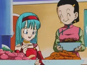 Bulla having dinner at Chi-Chi's house