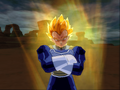 Vegeta with a Super Saiyan aura in Budokai Tenkaichi 3