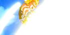 Majin Vegeta fires his Photon Bomber at Goku
