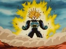 Super Saiyan Third Grade Future Trunks powering up
