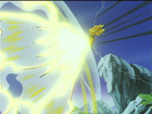 Super Saiyan 3 Goku fires an Energy Wave