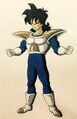 Dragon Garow Lee draws Yamcha wearing Battle Armor