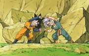 Goten e Trunks fazendo a Fusão