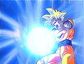 Gohan charges an energy attack