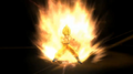 Super Saiyan Goku before charging the Angry Kamehameha in Ultimate Tenkaichi