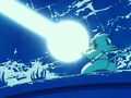 Goku firing a Kamehameha at Shula