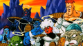 The Ginyu Force watches Goku's fight with Kid Buu in Hell