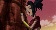 Kale surprised by Caulifla's Super Saiyan power