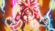 SSJ4 Goku powers up against Gomah