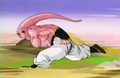 Buu running towards the East Supreme Kai