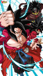 Super Saiyan 4 Xeno Goku, Bardock, and Broly in Super Dragon Ball Heroes (V-Jump)