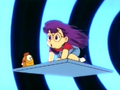 Arale riding the time slipper