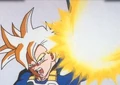 Gohan fires an Energy Wave to fry chicken for Goku