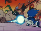 Goku fires a Kamehameha at Jackie Chun