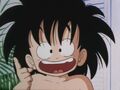 Goku after taking a bath
