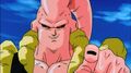 Super Buu pointing at Gohan