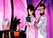 Nain habla con Trunks y Goten.