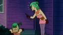 Bulma is angry at Oolong's attempt