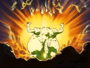 Yakon overcome with Goku's Super Saiyan 2 energy