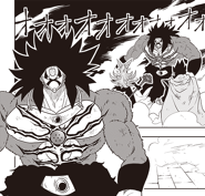 Towa y Paragus Xeno intentan controlar a Broly Oscuro.