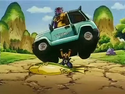 Goku attacks Bulma's car in The Path to Power