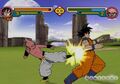 Kid Buu kicking Goku
