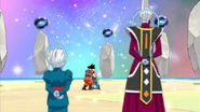 Gran Sacerdote y Whis observan a Goku